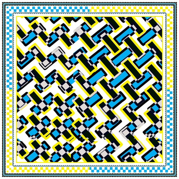 Forma geométrica abstracta con hermosa combinación de colores con borde de forma cuadrada