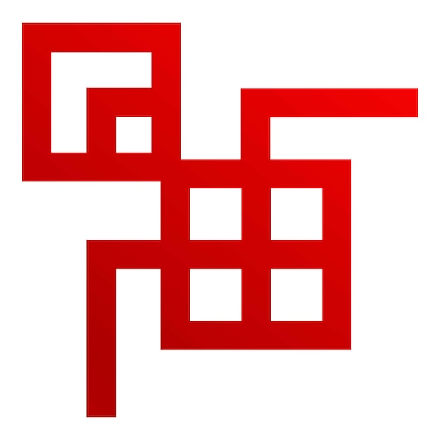 Forma geométrica abstracta roja que forma un laberinto