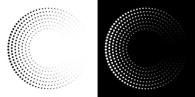 Forma geométrica de círculo abstracto punteado Forma de anillo concéntrico de círculo redondo