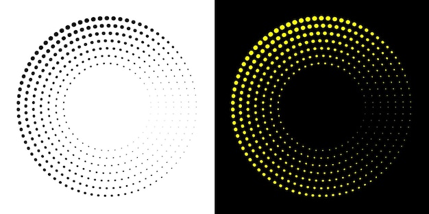 Forma geométrica de círculo abstracto punteado Forma de anillo concéntrico de círculo redondo