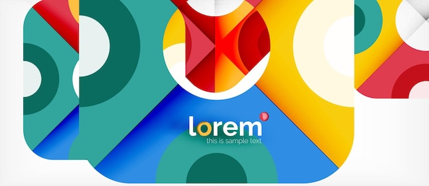 Forma geométrica de colores composición fondo abstracto diseño dinámico mínimo