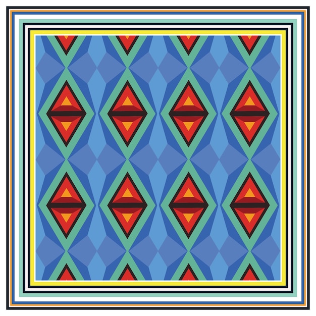 Forma geométrica cuadrada abstracta bufanda base de impresión retro colocación minimalista ilustración creativa