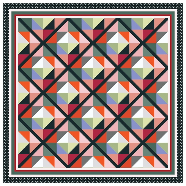 Forma geométrica cuadrada abstracta bufanda base de impresión retro colocación minimalista ilustración creativa