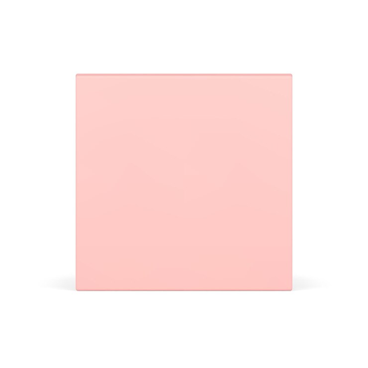 Forma geométrica cuadrada rosada regular de cuatro lados fundación básica bloque vertical vector realista en 3D