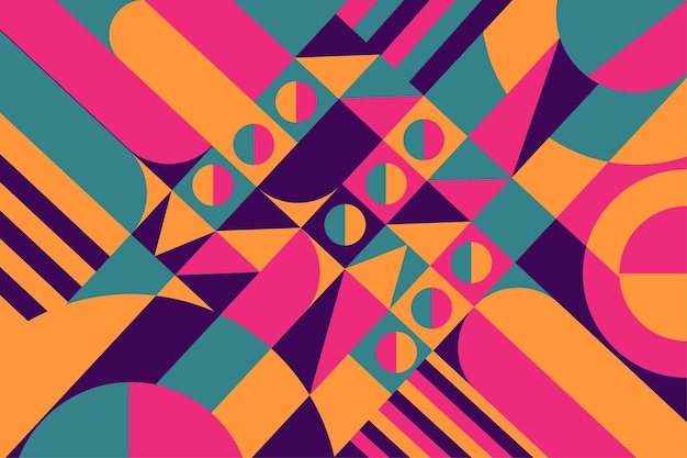 Forma geométrica de fondo vectorial abstracto con estilo Bauhaus