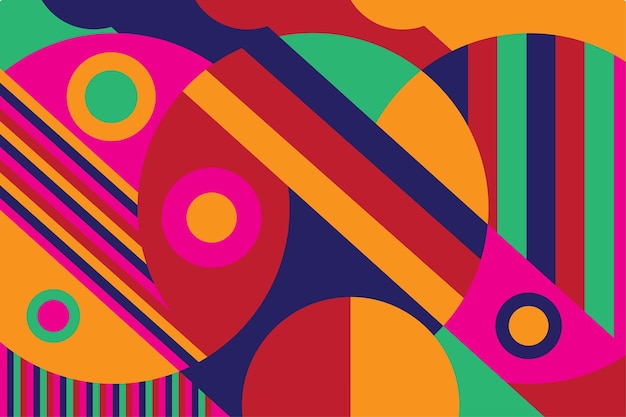 Forma geométrica de fondo vectorial abstracto con estilo Bauhaus