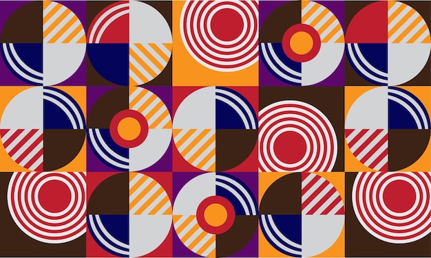 Forma geométrica de fondo vectorial abstracto con estilo Bauhaus