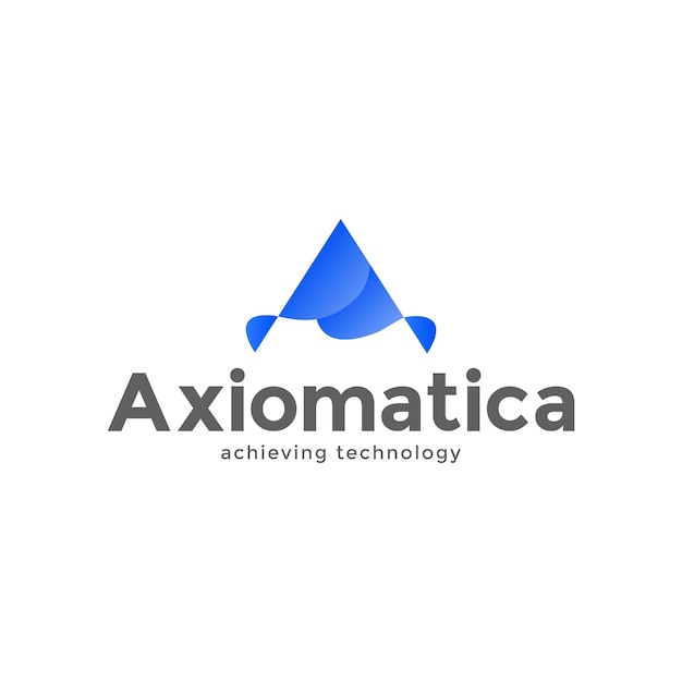 forma geométrica con letra A plantilla de diseño de logotipo de tecnología de vector plano