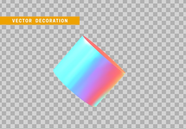 Forma geométrica de objetos 3d de cilindro. Madera redonda aislada con colorido degradado de color camaleón holograma. ilustración vectorial