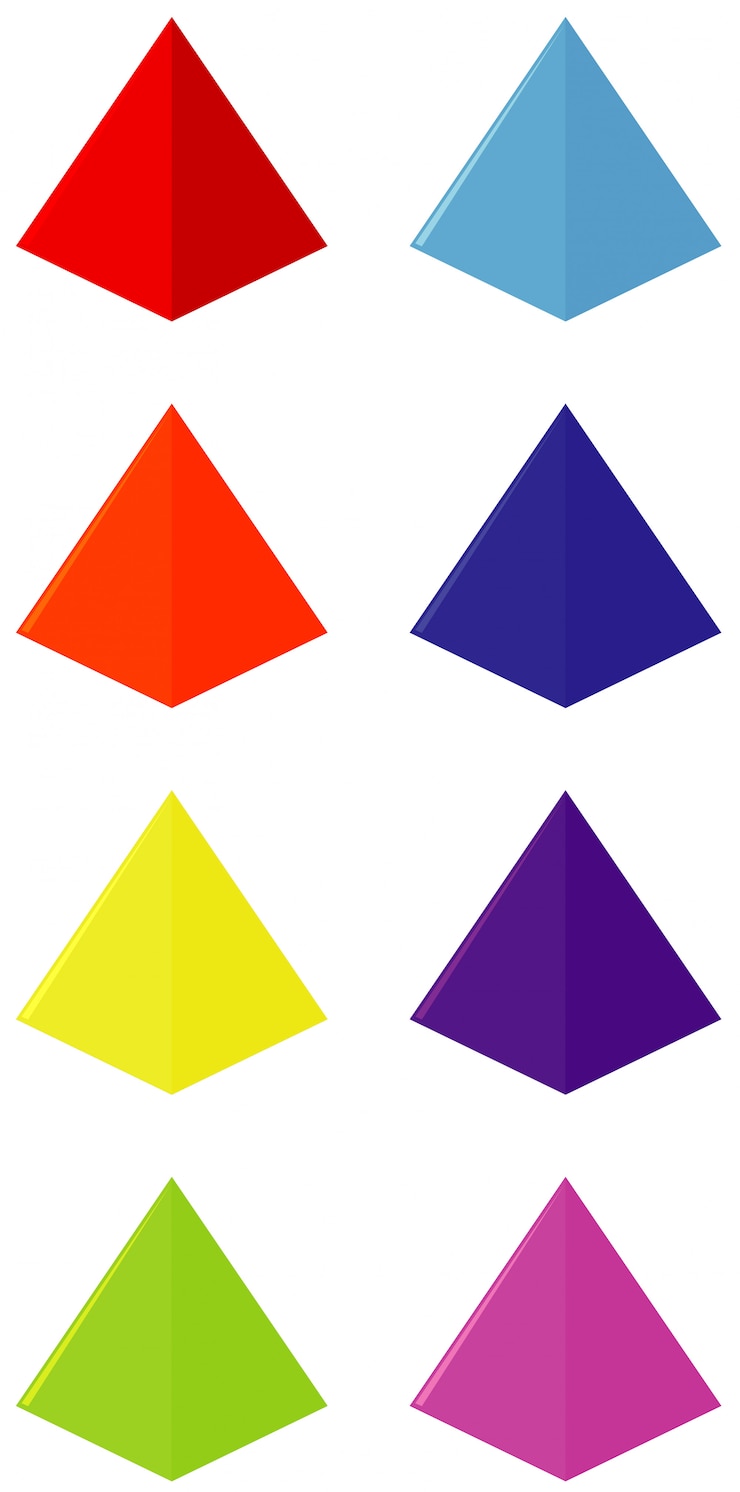 Vector forma geométrica del triángulo en muchos colores.
