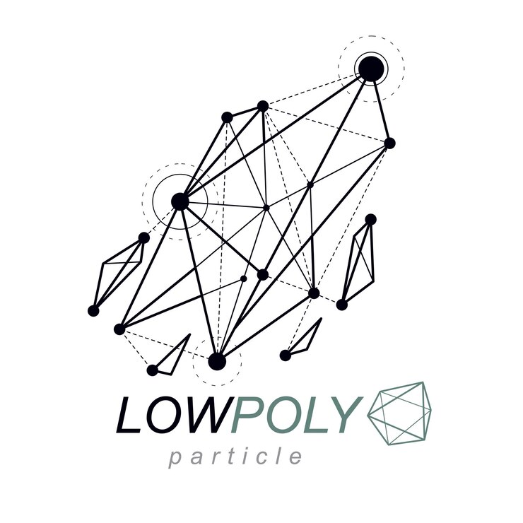Vector forma geométrica vectorial abstracta, forma 3d. emblema moderno de tecnologías de comunicación.