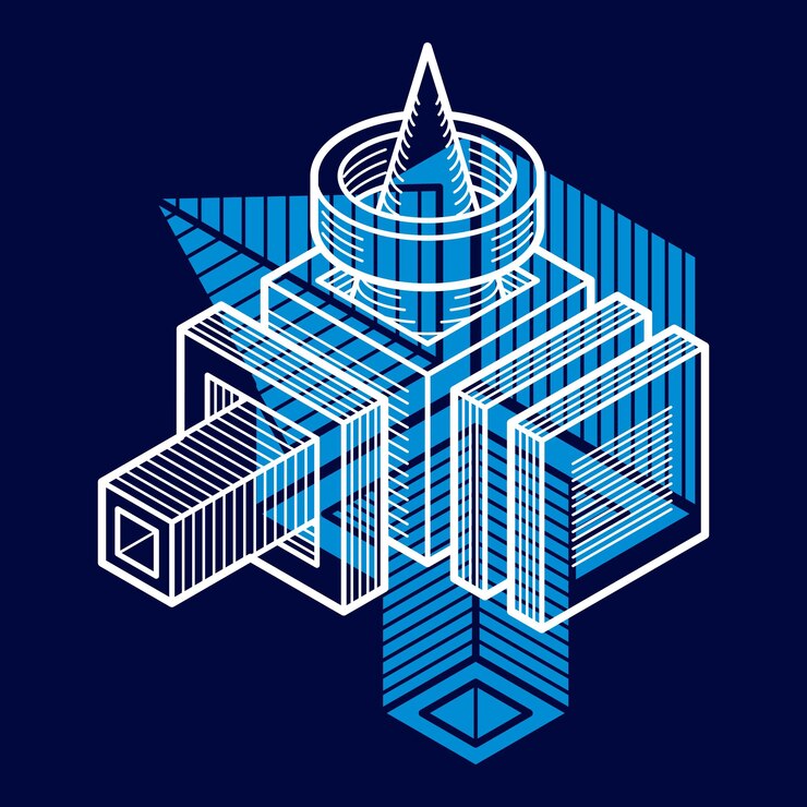 Vector forma geométrica vectorial abstracta, forma creativa 3d.