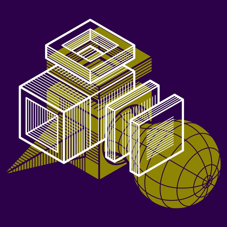Vector forma geométrica vectorial abstracta, forma poligonal 3d.