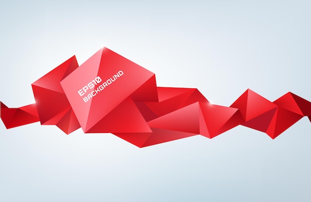 Forma geométrica vectorial, fondo futurista rojo abstracto, banner