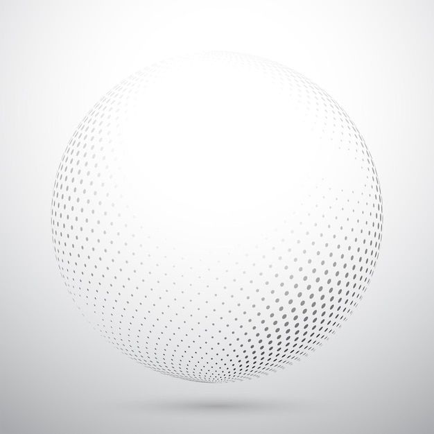 Forma de globo abstracto creado a partir de puntos ilustración vectorial
