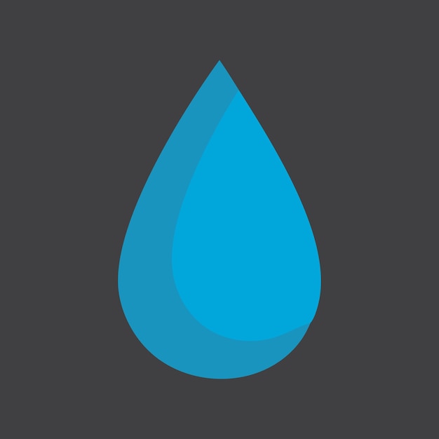 Forma de la gota de agua Ilustración azul de la gota de agua