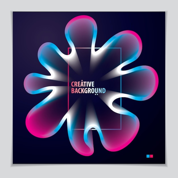 Forma de gradiente genial, diseño futurista. Forma de flor 3D, arte abstracto vectorial. Perfecto para tarjeta de regalo, portada, cartel o folleto. Objeto dimensional de onda de color brillante.