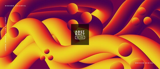Forma de gradiente líquido de tendencia geométrica abstracta en composición de ilustración de forma fluida