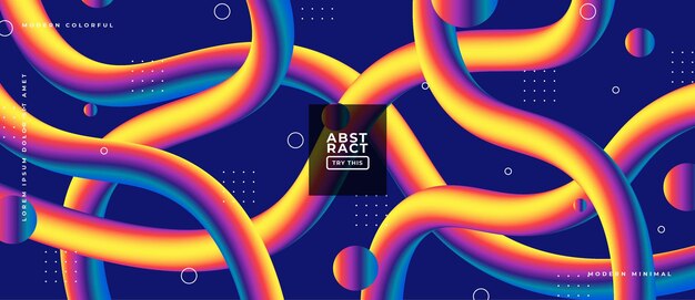 Forma de gradiente líquido de tendencia geométrica abstracta sobre fondo de composición de ilustración de forma fluida