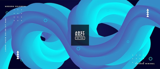 Forma de gradiente líquido de tendencia geométrica abstracta sobre fondo de composición de ilustración de forma fluida