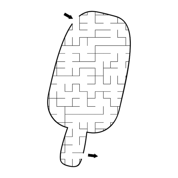 forma de helado abstracto laberinto divertido juego de actividad educativa para niños