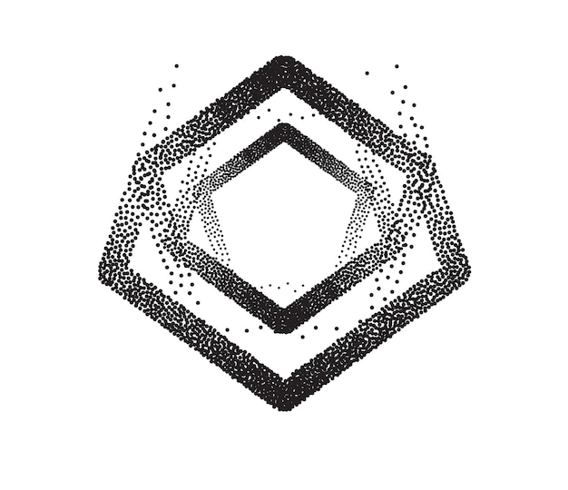 Forma hexagonal abstracta con vector de textura punteado