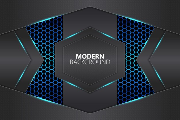 Forma hexagonal de fondo moderno con degradado azul