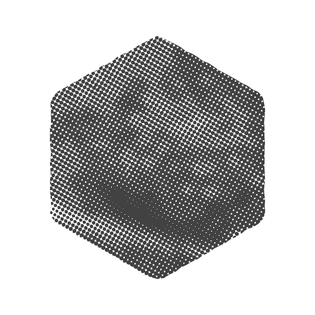 Forma hexagonal grunge. Ilustración de vector de textura sucia.