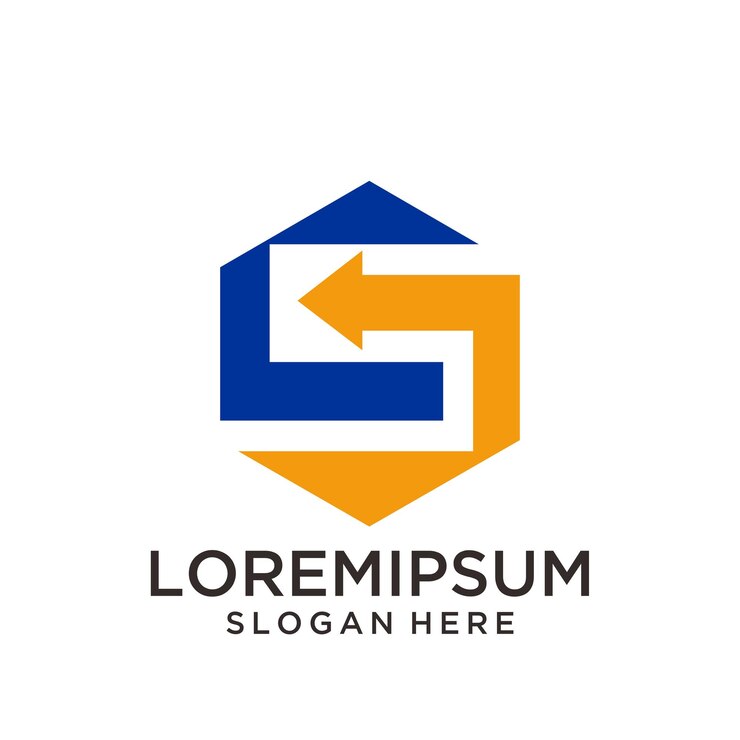 Vector forma hexagonal con la letra s del logotipo del monograma
