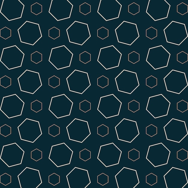Forma hexagonal de lujo azul patrón repetitivo hermoso fondo de ilustración vectorial
