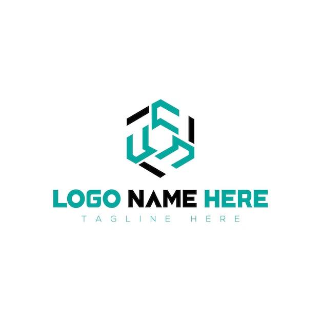 forma hexagonal verde azulado color negro logotipo ilustración vector diseño arte