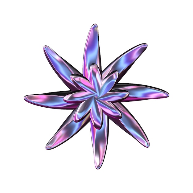 Forma holográfica en estilo y2k Vector holográfico iridescente
