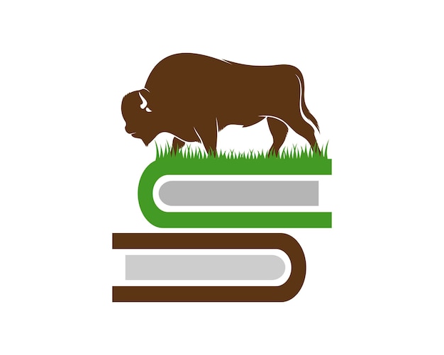 Forma de libro con toro encima