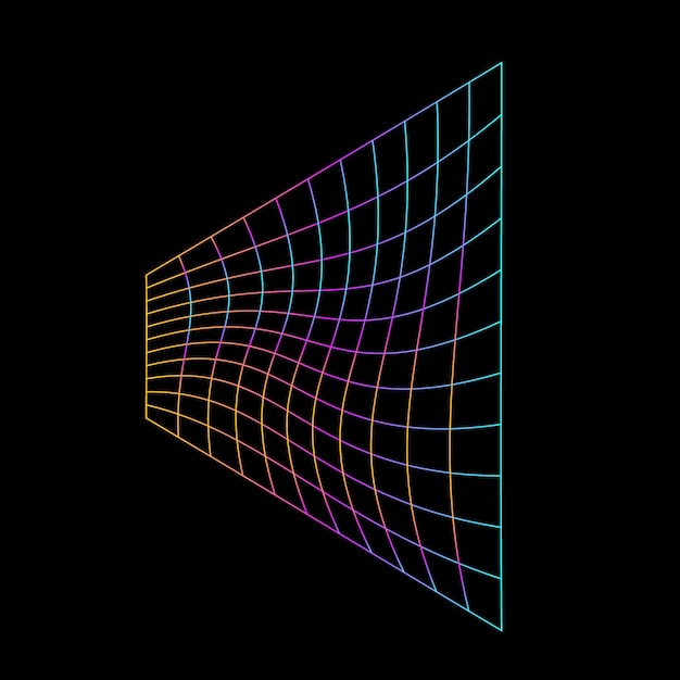 forma de línea cuadrícula perspectiva onda cuadrado arco iris