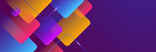 Forma de línea de triángulo de luz de banner geométrico colorido abstracto con fondo de presentación de concepto futurista