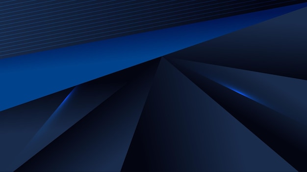 Forma de línea de triángulo de luz geométrica colorida azul y negra abstracta con fondo de presentación de concepto futurista