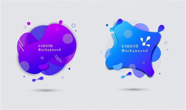 Forma líquida abstracta diseño de carteles de venta de banners