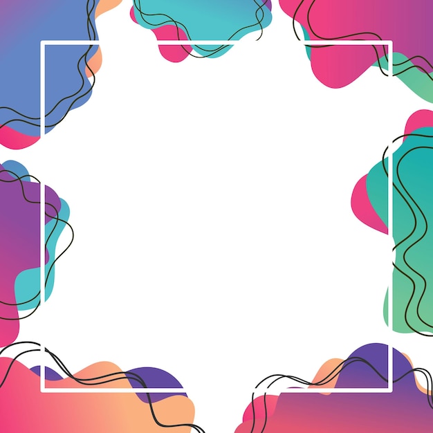 Forma líquida abstracta Diseño fluido Conjunto gráfico moderno abstracto de formas de gradiente líquido