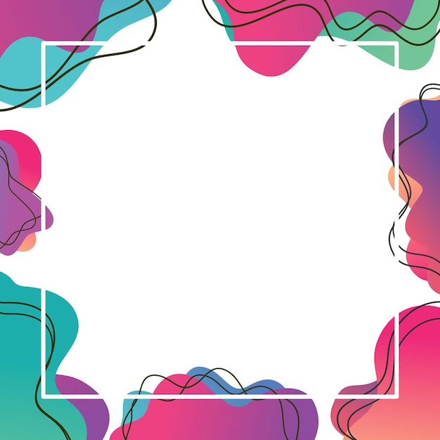 Forma líquida abstracta Diseño fluido Conjunto gráfico moderno abstracto de formas de gradiente líquido