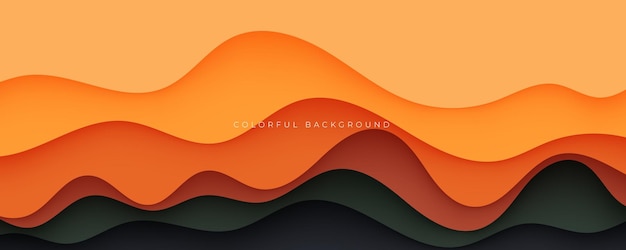 Forma líquida de fondo de capas de dimensión ondulada colorida abstracta