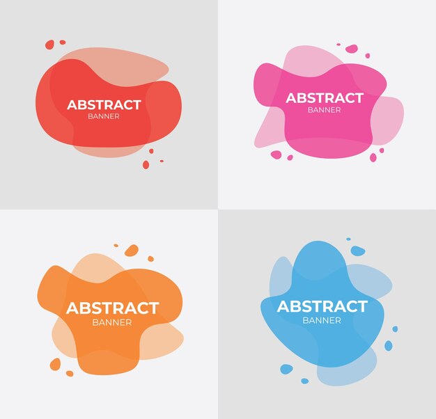 Forma líquida de marco colorido moderno abstracto, conjunto de vectores de elementos gráficos fluidos modernos.