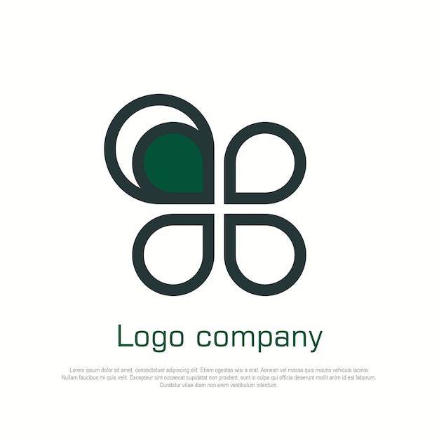 La forma del logotipo de la empresa es verde
