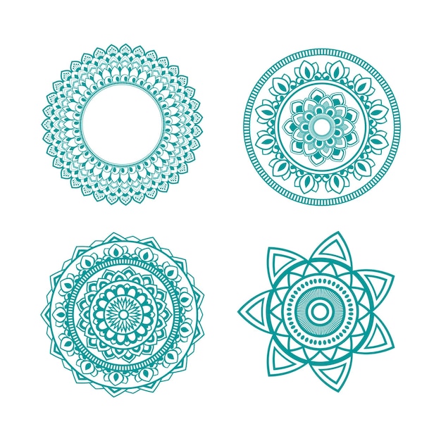 forma de mandala Colección de vectores de conjuntos coloridos