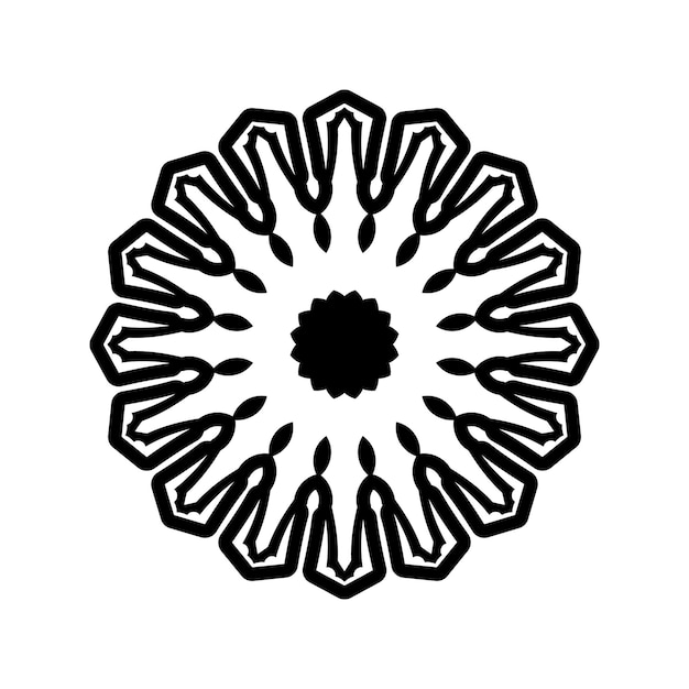 Forma de mandala simple para colorear Vector Mandala Floral Flor Oriental Libro Página Contorno