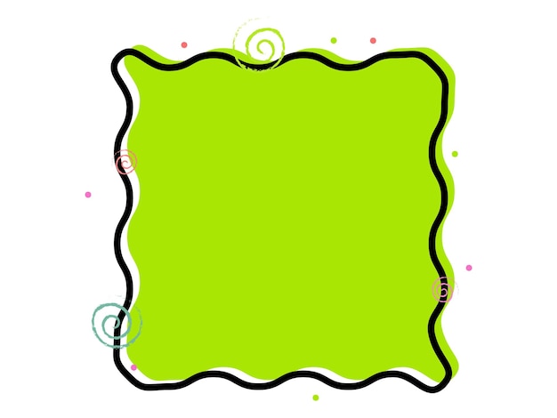 forma de marco abstractamente verde dibujado a mano