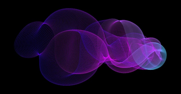 Forma de mezcla de líneas de onda gradiente Abstracto azul púrpura líneas de flujo elemento de diseño Líneas de neón dinámicas