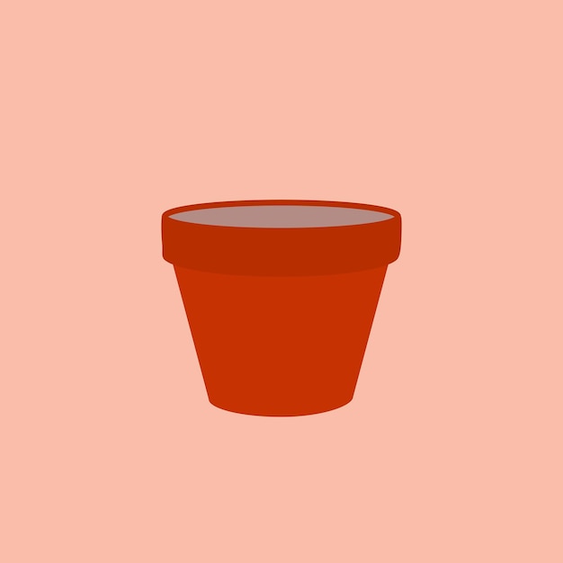 Vector forma de olla de flores en el estilo de vector simple