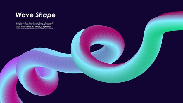 Forma ondulada con colores de gradiente Ilustración vectorial
