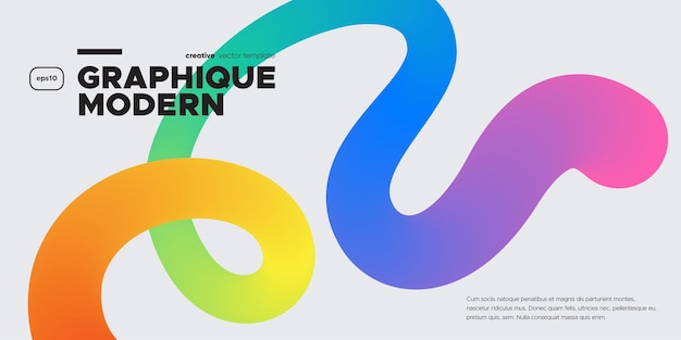 Forma ondulada con colores de gradiente sobre un fondo blanco Ilustración vectorial
