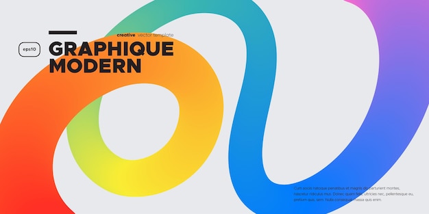 Forma ondulada con colores de gradiente sobre un fondo blanco Ilustración vectorial